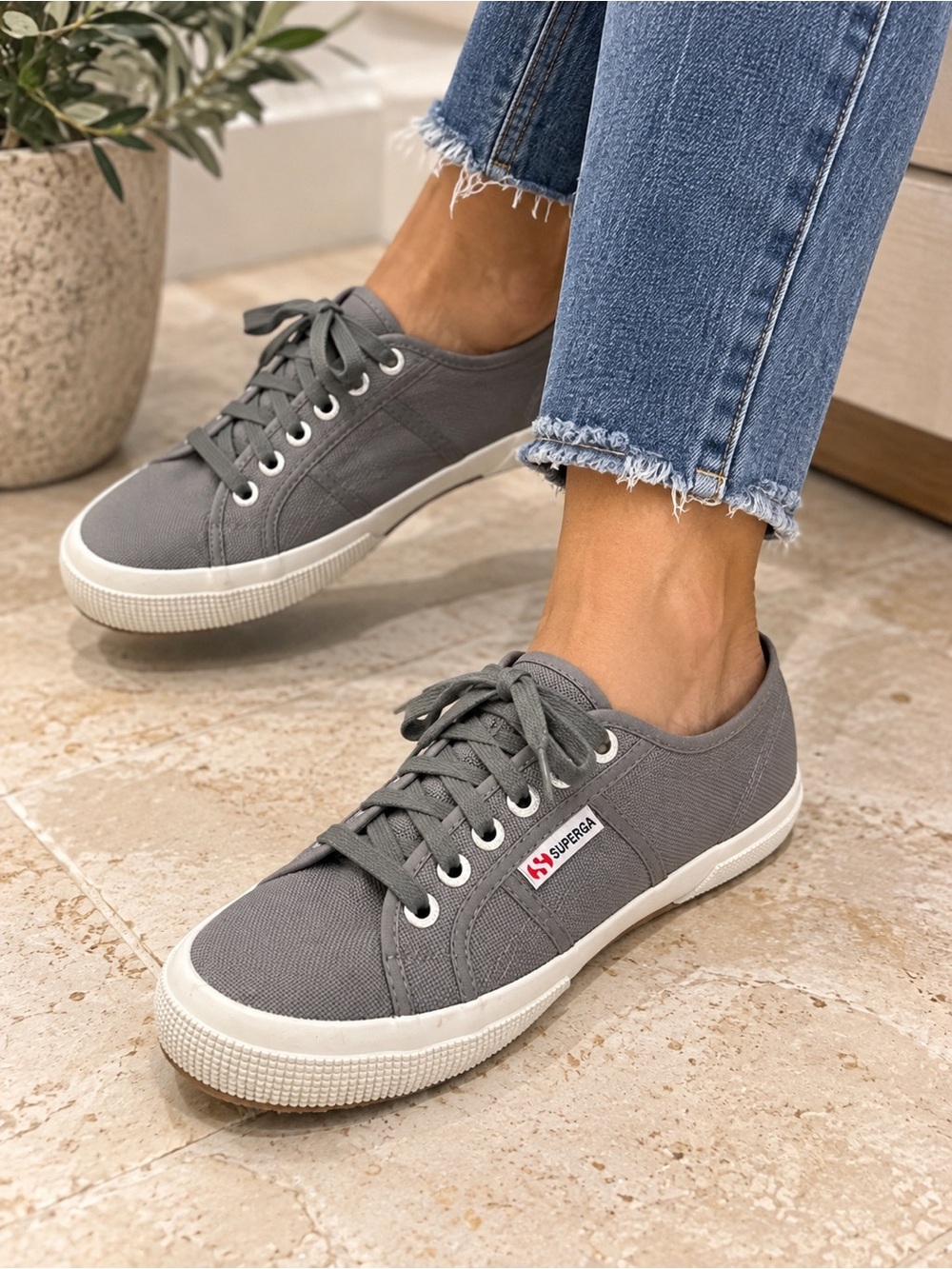 Superga Gray Canvas Sneakers Women’s 8.5 / EU 39.5 Classic Casual Shoes